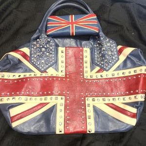 England flag leather handbag with matching wallet